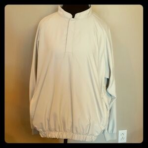 Tan footjoy pullover snap 2 zip pocket mens large
